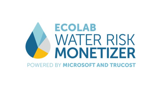 Water Risk Monetizer logo with Ecolab Microsoft Trucost names