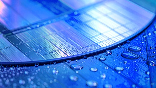 Blue silicon wafer