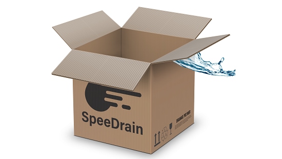paper, pulp, novel drainage polymer, speedrain, box,water
